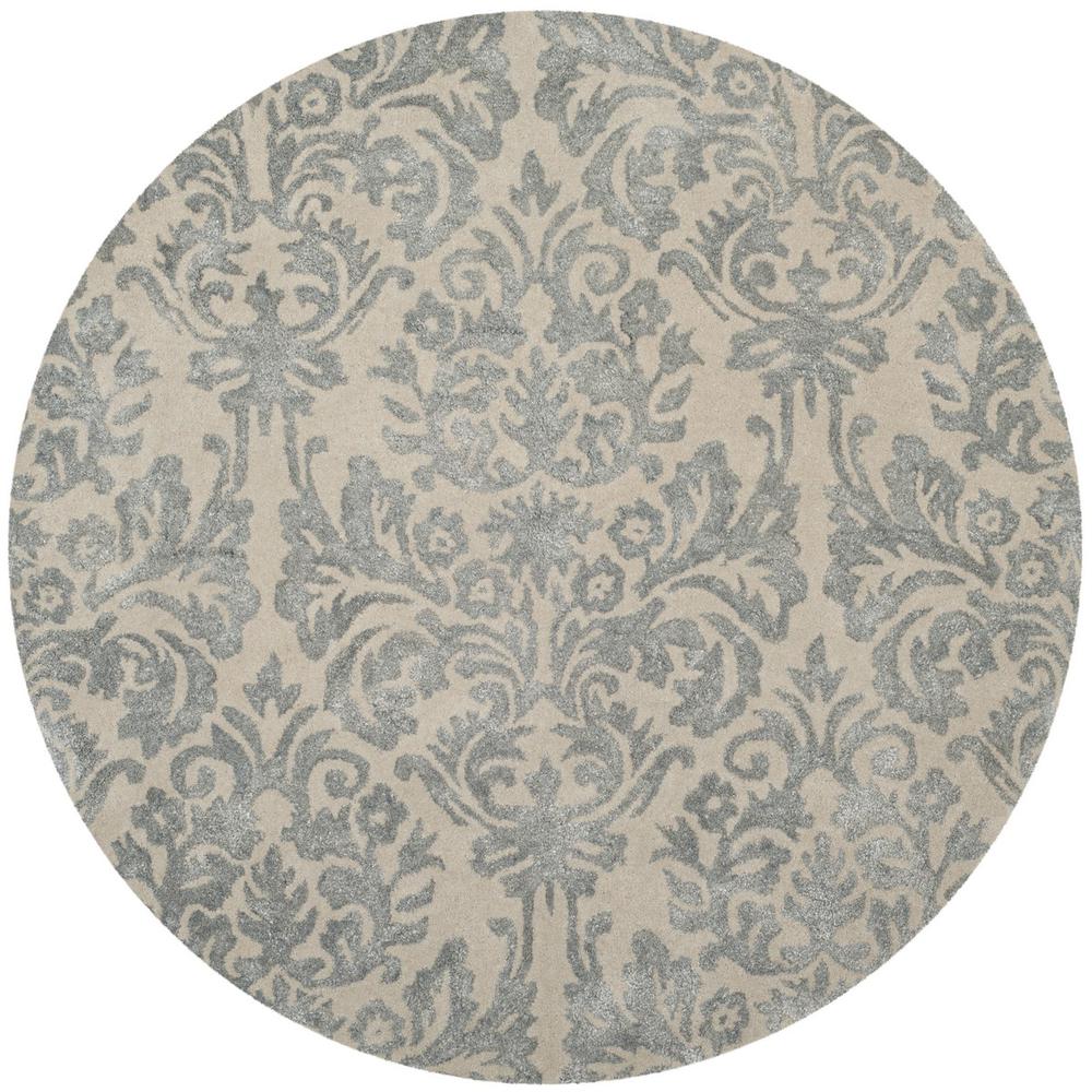 BELLA, IVORY / SILVER, 5' X 5' Round, Area Rug. Picture 1