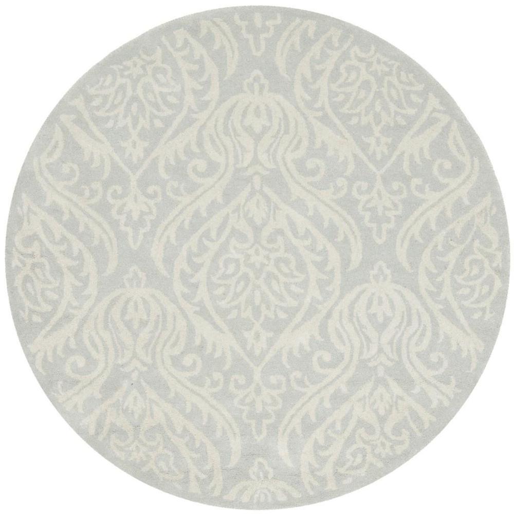 BELLA, SILVER / IVORY, 5' X 5' Round, Area Rug, BEL445A-5R. Picture 1