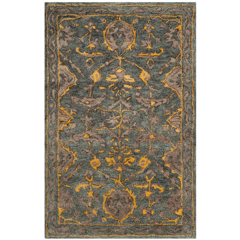 BELLA, BLUE GREY / GOLD, 2'-6" X 4', Area Rug. The main picture.