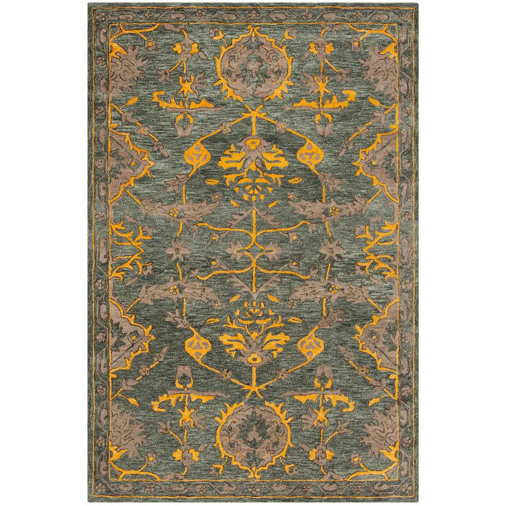 BELLA, BLUE GREY / GOLD, 6' X 9', Area Rug. Picture 1