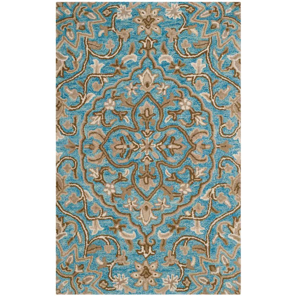 BELLA, BLUE / TAUPE, 2'-6" X 4', Area Rug. Picture 1