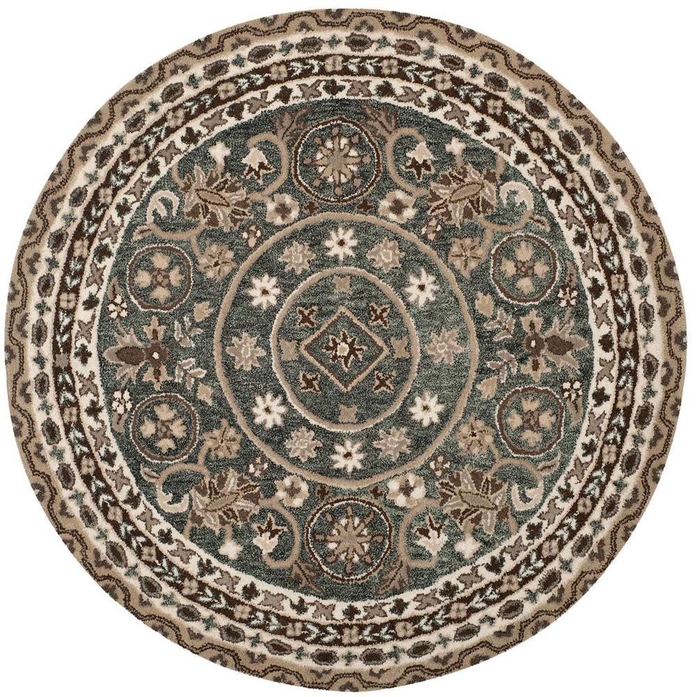 BELLA, GREY / TAUPE, 5' X 5' Round, Area Rug. Picture 1
