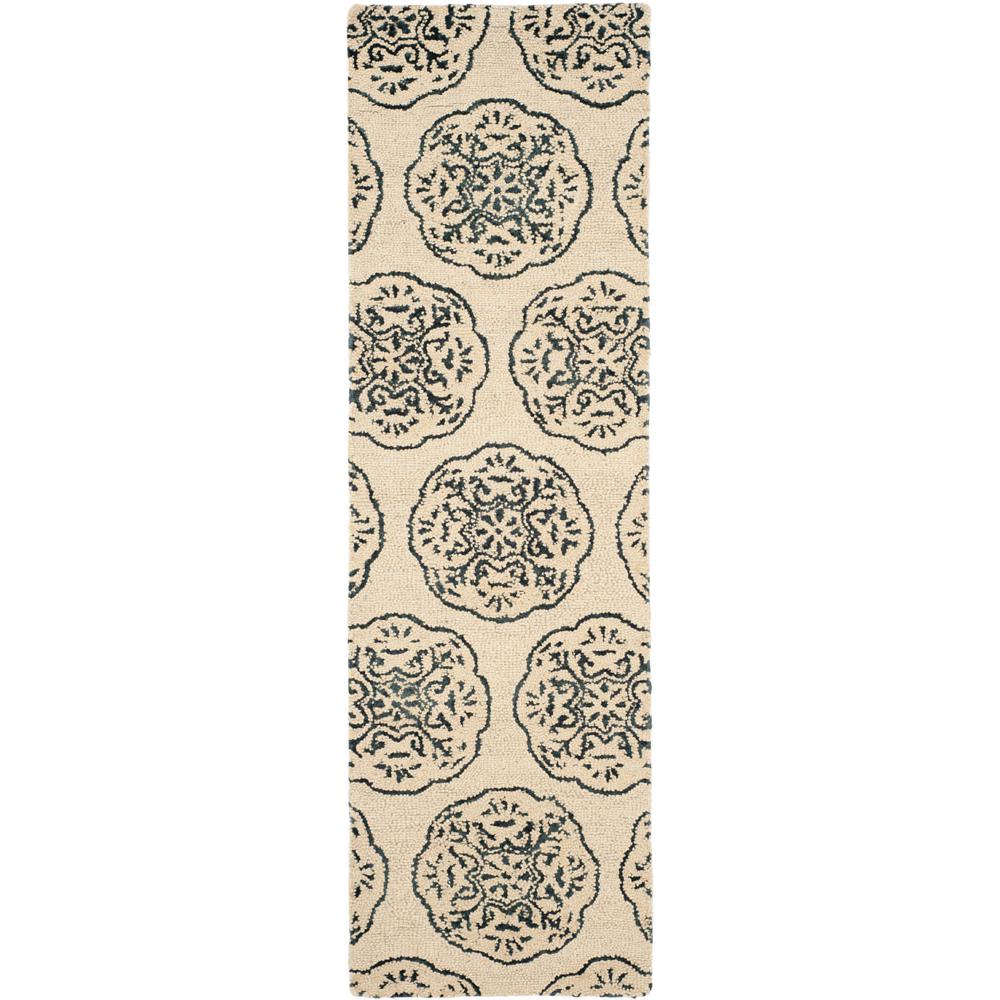 BELLA, IVORY / CHARCOAL, 2'-3" X 8', Area Rug. Picture 1