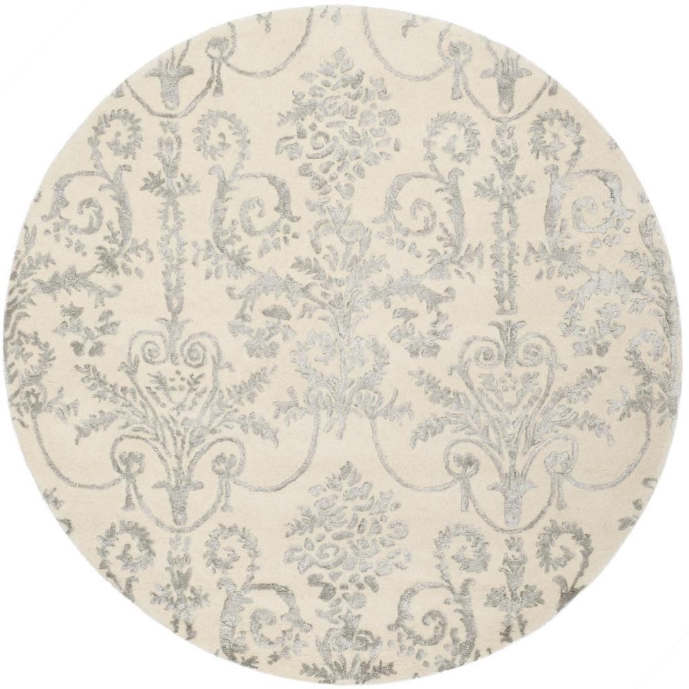 BELLA, IVORY / GREY, 5' X 5' Round, Area Rug, BEL917A-5R. Picture 1