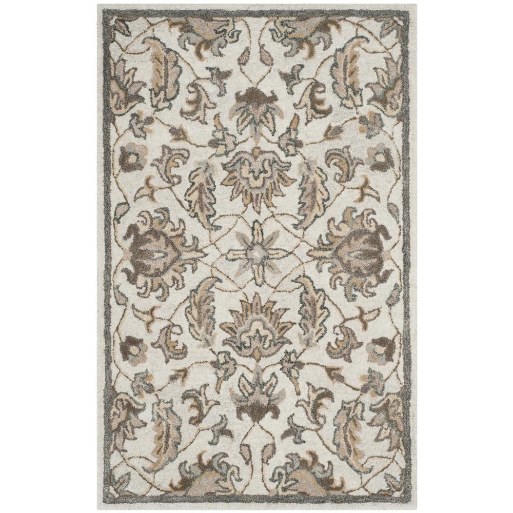 BELLA, IVORY / LIGHT GREY, 2'-6" X 4', Area Rug. Picture 1