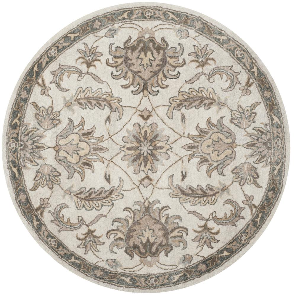 BELLA, IVORY / LIGHT GREY, 5' X 5' Round, Area Rug. The main picture.