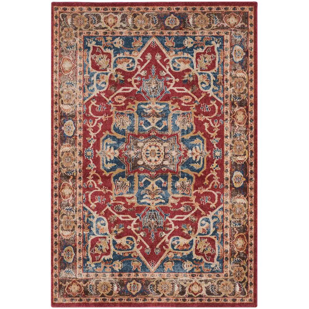 BIJAR, RED / ROYAL, 10' X 14', Area Rug. Picture 1