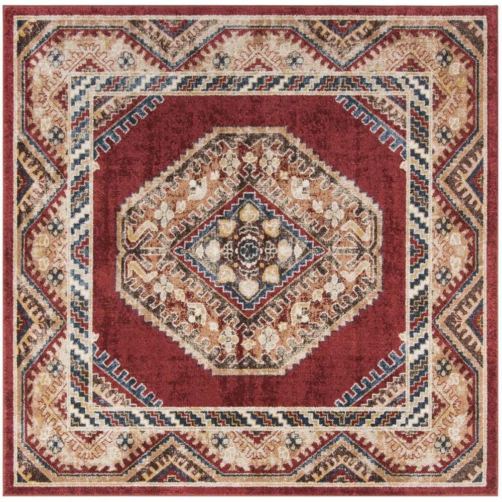 BIJAR, RED / RUST, 6'-7" X 6'-7" Square, Area Rug. The main picture.