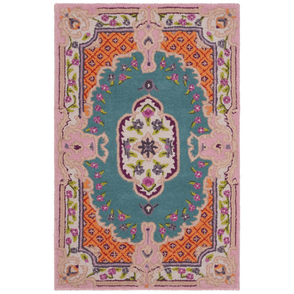 Bellagio, BLUE / PINK, 2'-6" X 4', Area Rug. Picture 1