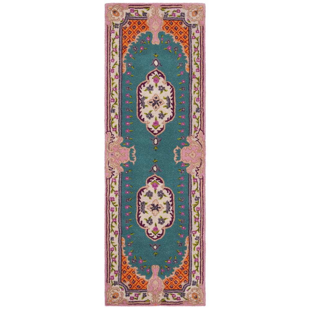 Bellagio, BLUE / PINK, 2'-3" X 7', Area Rug. Picture 1