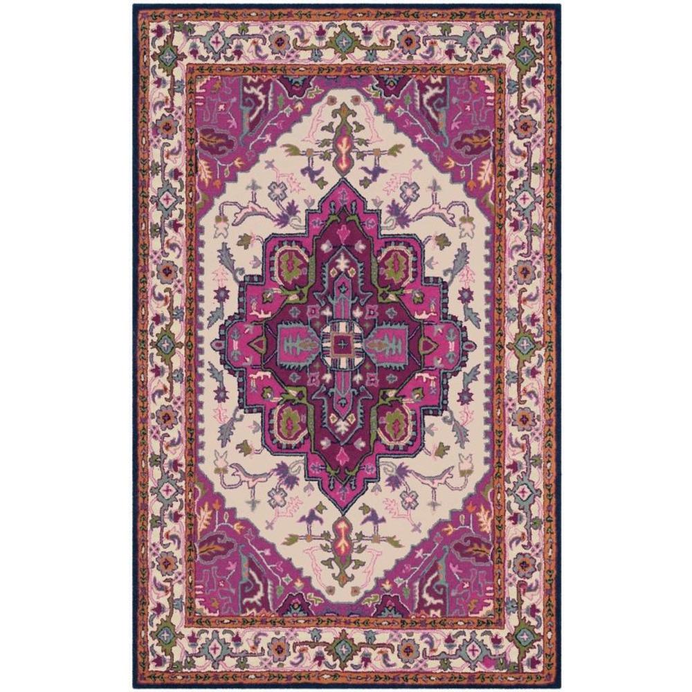 Bellagio, IVORY / PINK, 5' X 8', Area Rug, BLG541A-5. Picture 1