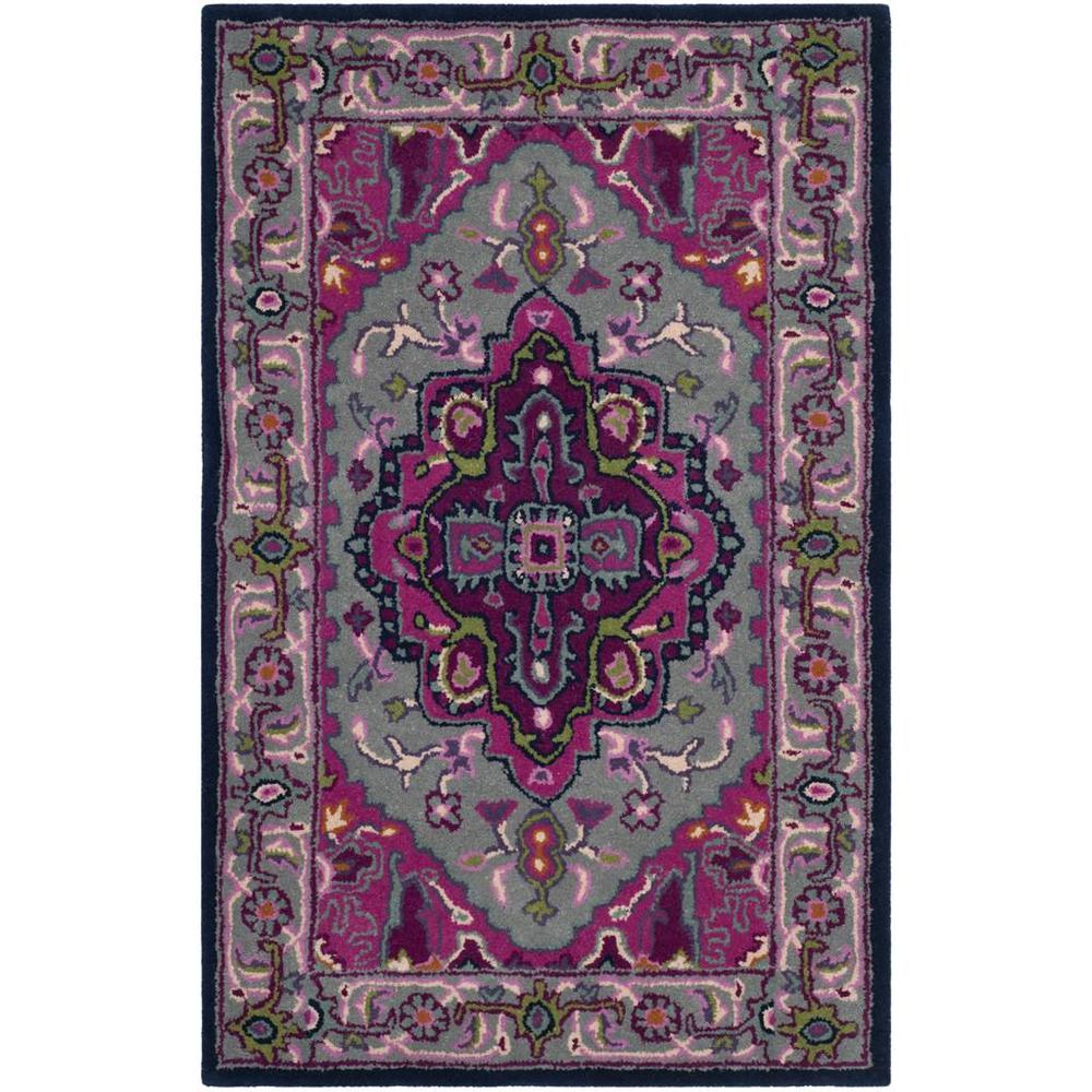 Bellagio, GREY / PINK, 2'-3" X 11', Area Rug. Picture 1