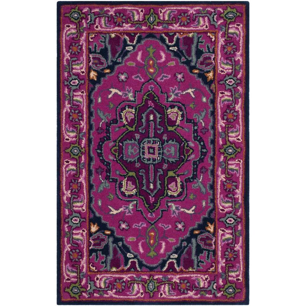 Bellagio, PINK / NAVY, 2'-6" X 4', Area Rug. Picture 1