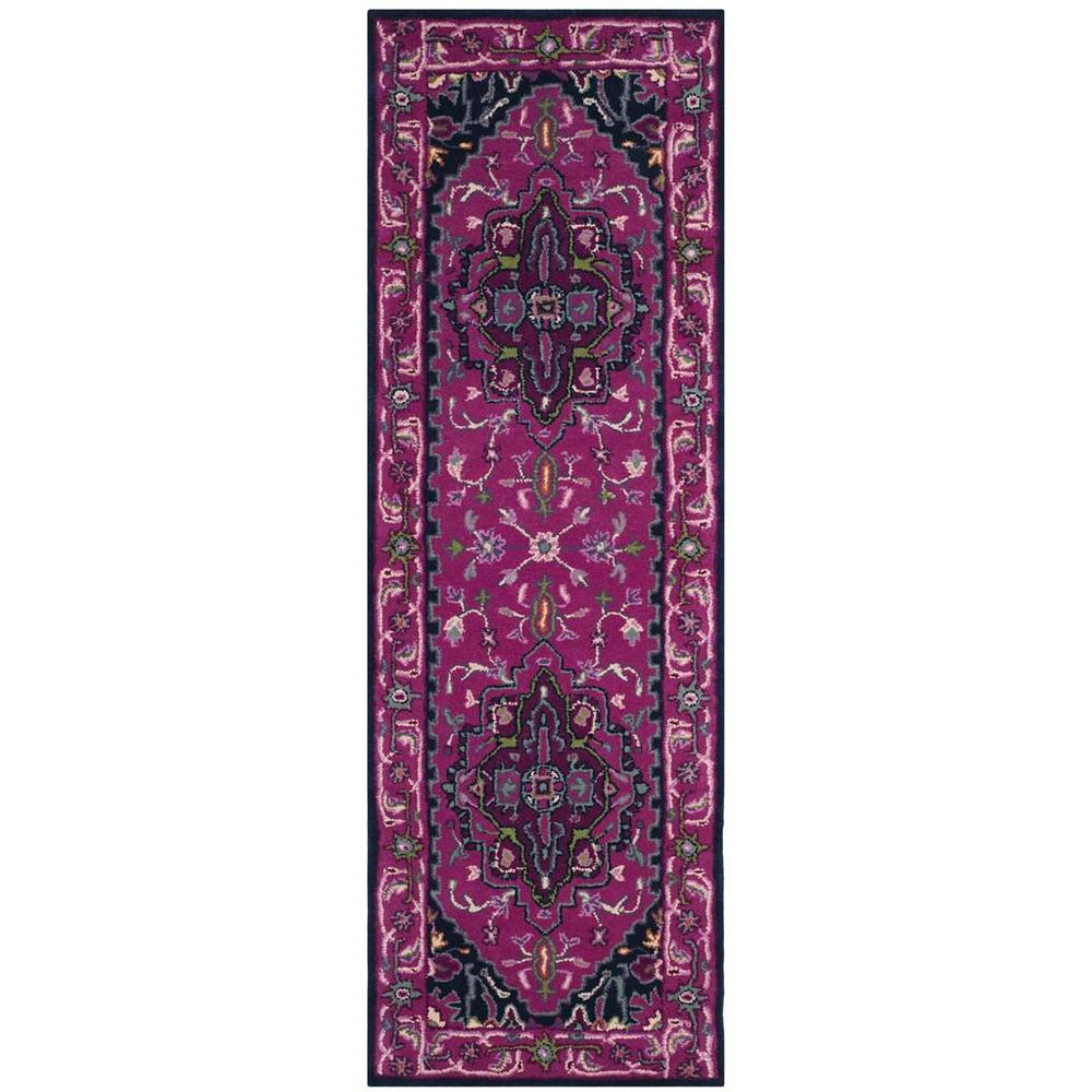 Bellagio, PINK / NAVY, 2'-3" X 7', Area Rug. Picture 1