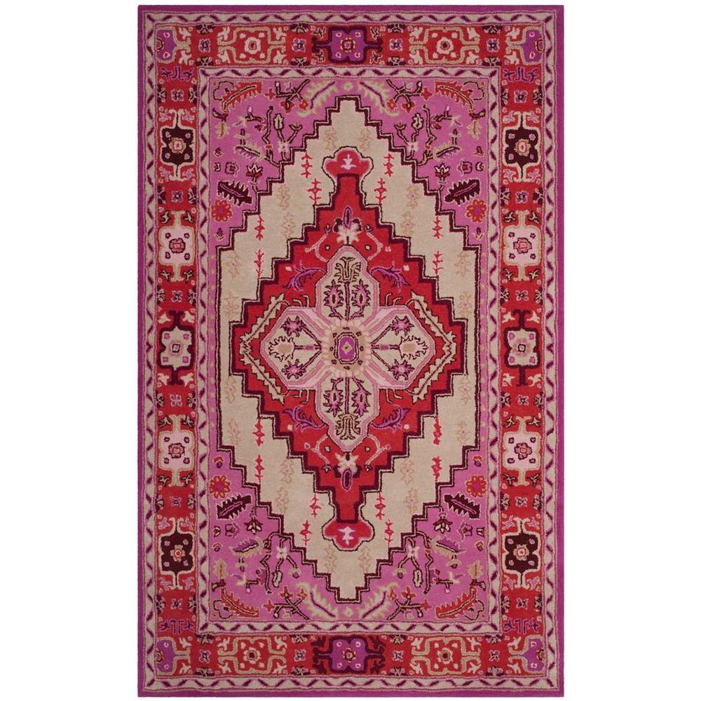 Bellagio, RED PINK / IVORY, 5' X 8', Area Rug. The main picture.