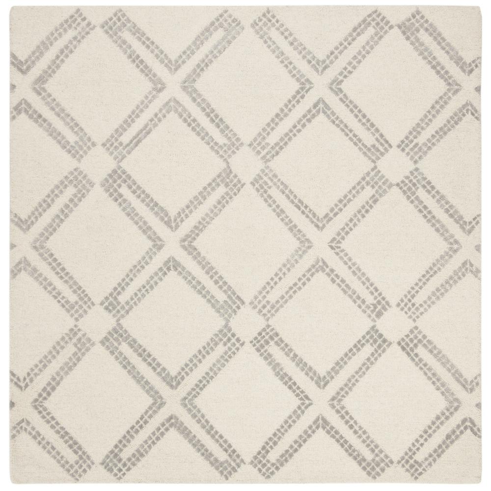 Bellagio, IVORY / SILVER, 5' X 5' Square, Area Rug. Picture 1