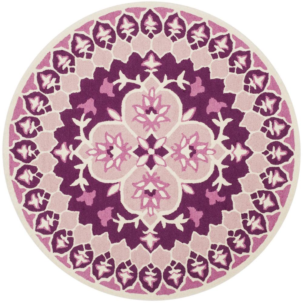 Bellagio, PINK / IVORY, 5' X 5' Round, Area Rug. Picture 1