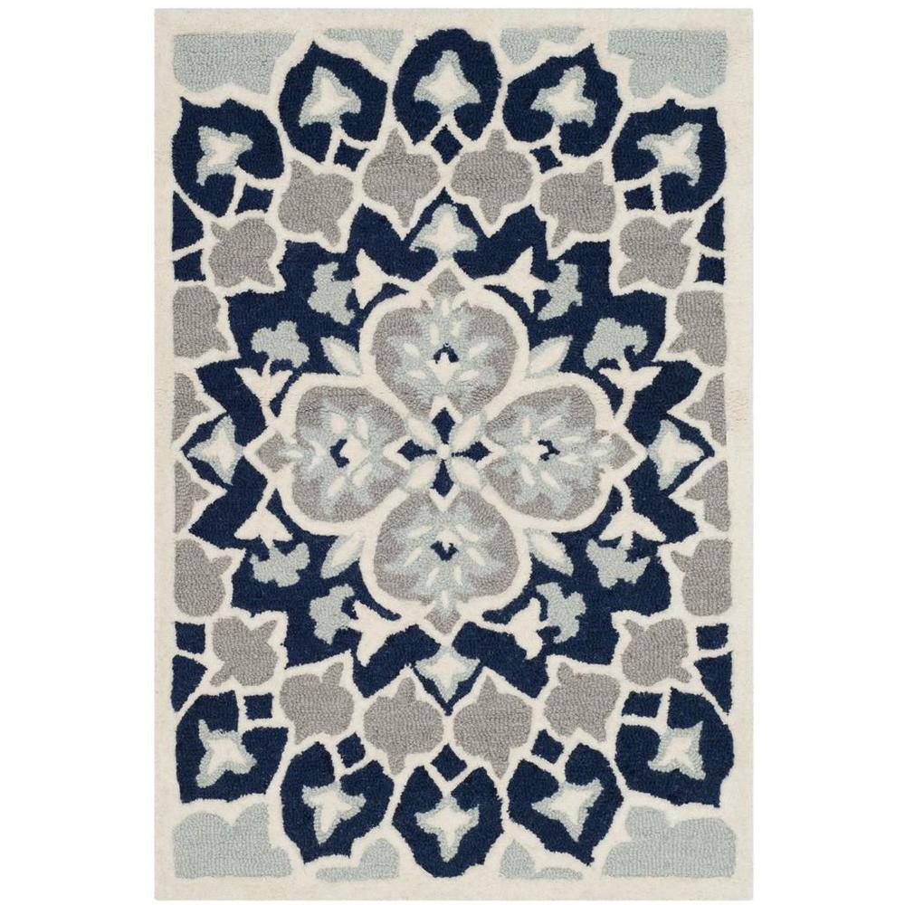 Bellagio, NAVY BLUE / IVORY, 2' X 3', Area Rug. Picture 1