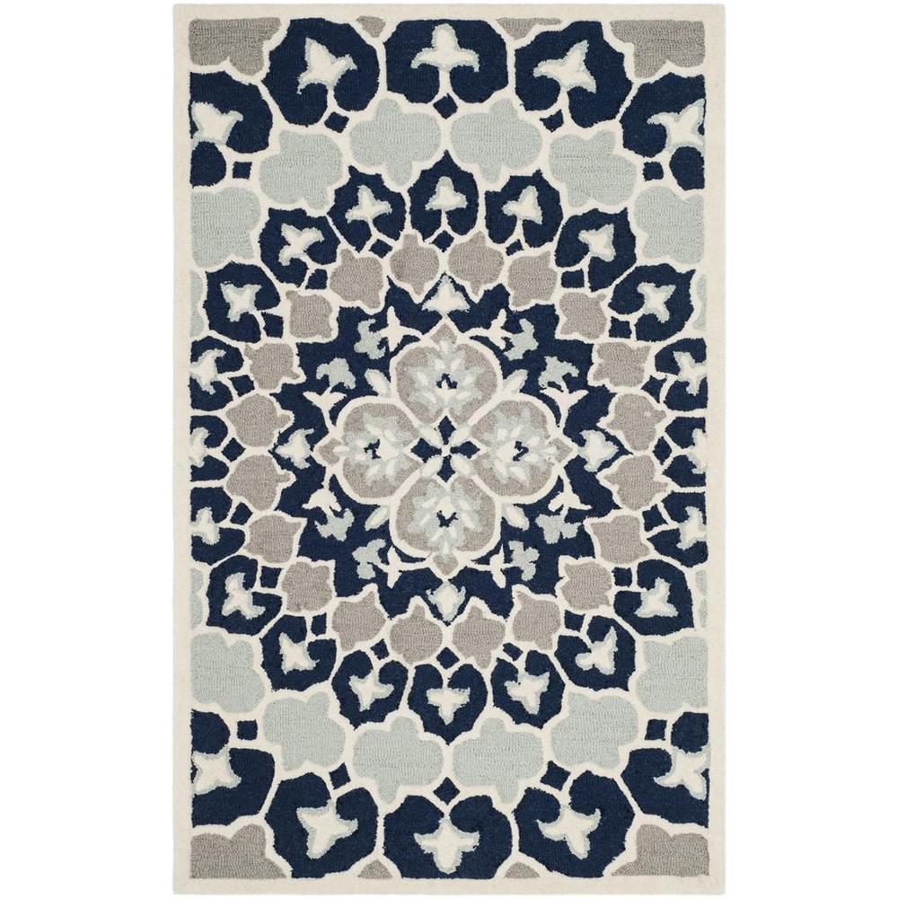 Bellagio, NAVY BLUE / IVORY, 3' X 5', Area Rug. Picture 1