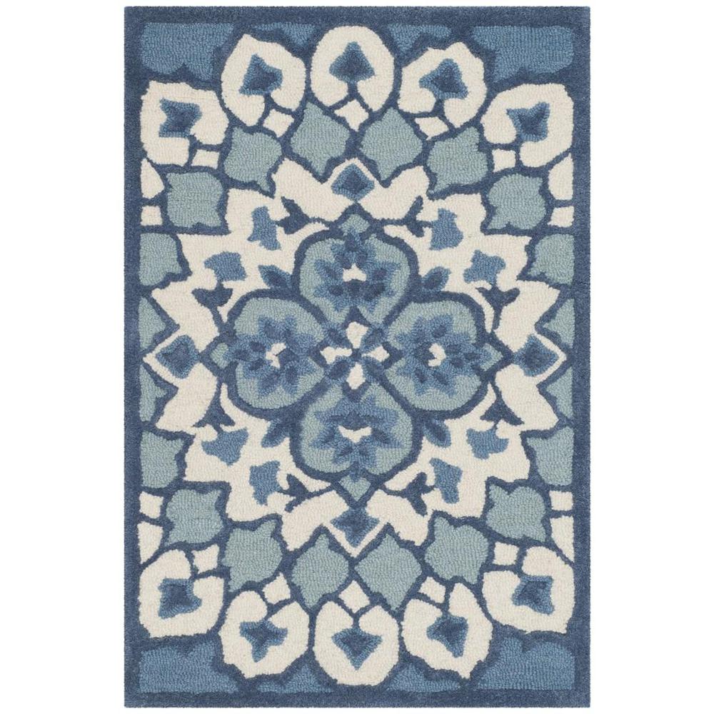 Bellagio, IVORY / BLUE, 2' X 3', Area Rug. Picture 1