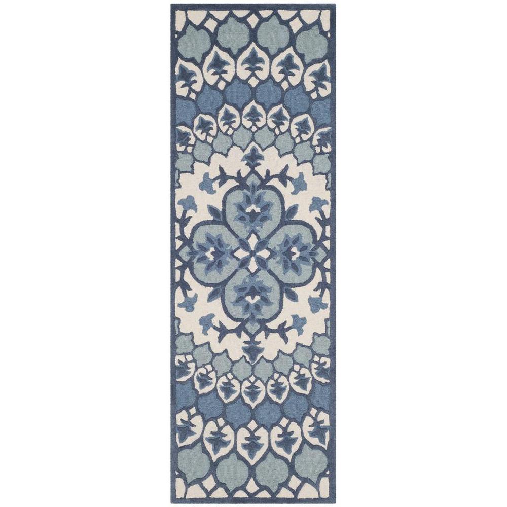 Bellagio, IVORY / BLUE, 2'-3" X 7', Area Rug. Picture 1
