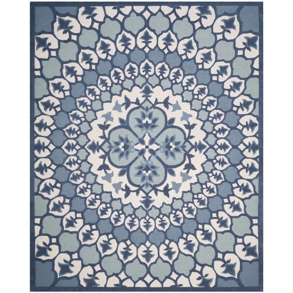 Bellagio, IVORY / BLUE, 8' X 10', Area Rug. The main picture.