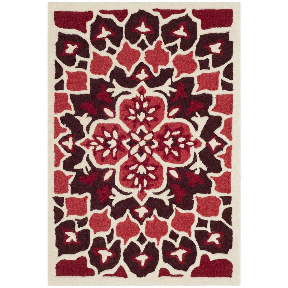 Bellagio, RED / IVORY, 2' X 3', Area Rug. Picture 1
