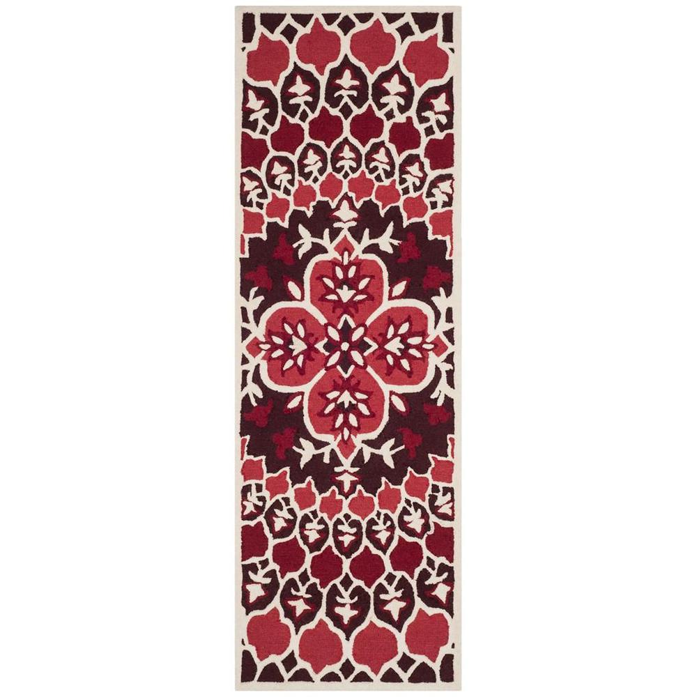 Bellagio, RED / IVORY, 2'-3" X 7', Area Rug. Picture 1
