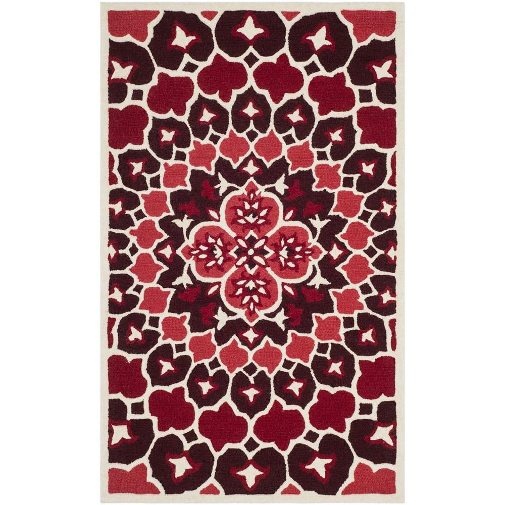 Bellagio, RED / IVORY, 3' X 5', Area Rug. Picture 1