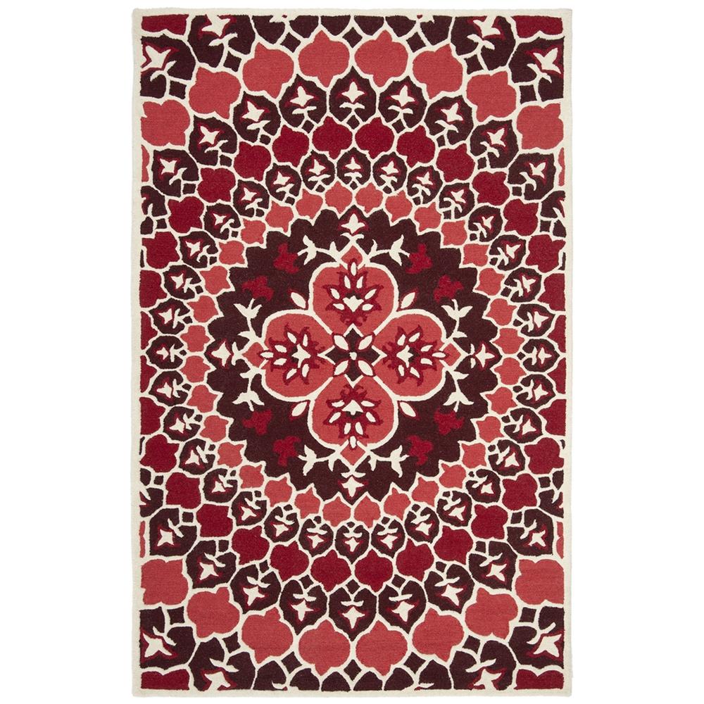Bellagio, RED / IVORY, 5' X 8', Area Rug. The main picture.