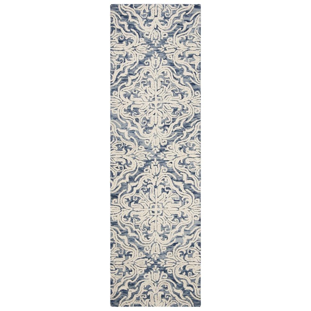 BLOSSOM, BLUE / IVORY, 2'-3" X 8', Area Rug, BLM103M-28. Picture 1