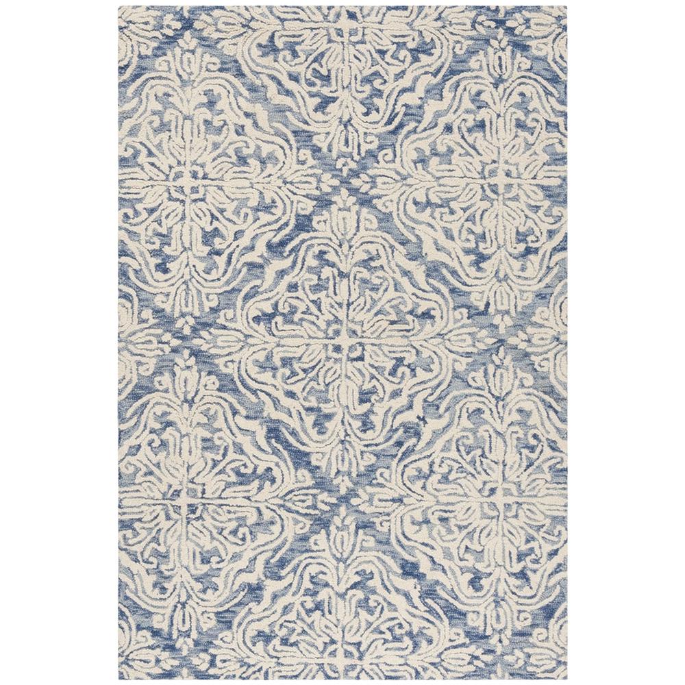 BLOSSOM, BLUE / IVORY, 4' X 6', Area Rug, BLM103M-4. Picture 1
