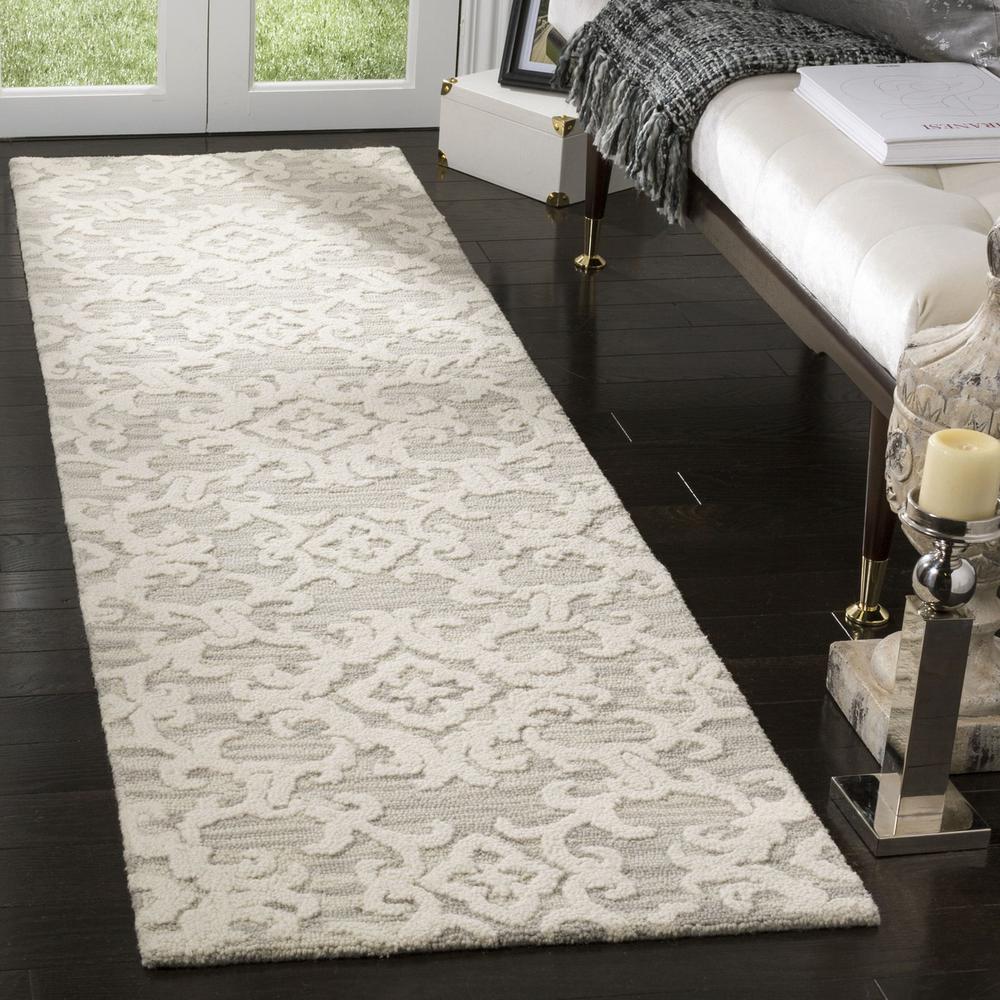 BLOSSOM, GREY / IVORY, 2'-3" X 8', Area Rug, BLM104A-28. Picture 1