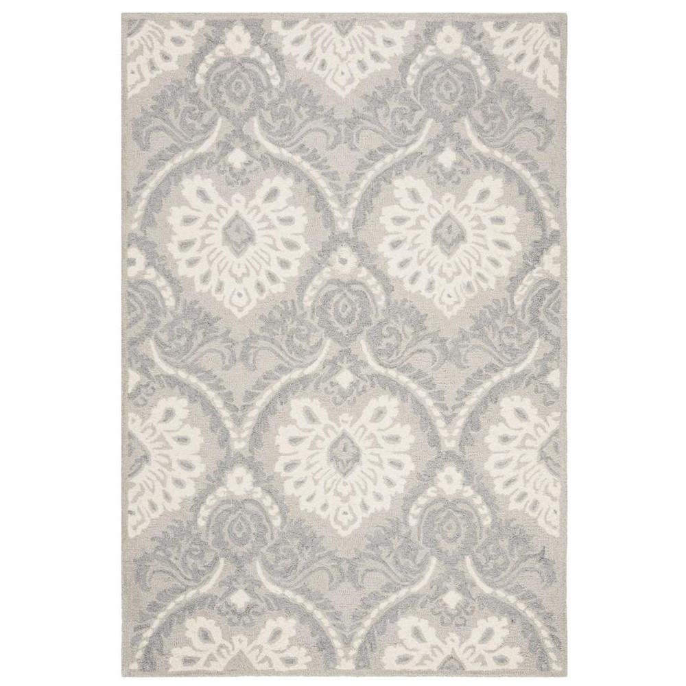 BLOSSOM, LIGHT GREY / IVORY, 4' X 6', Area Rug, BLM106A-4. Picture 1