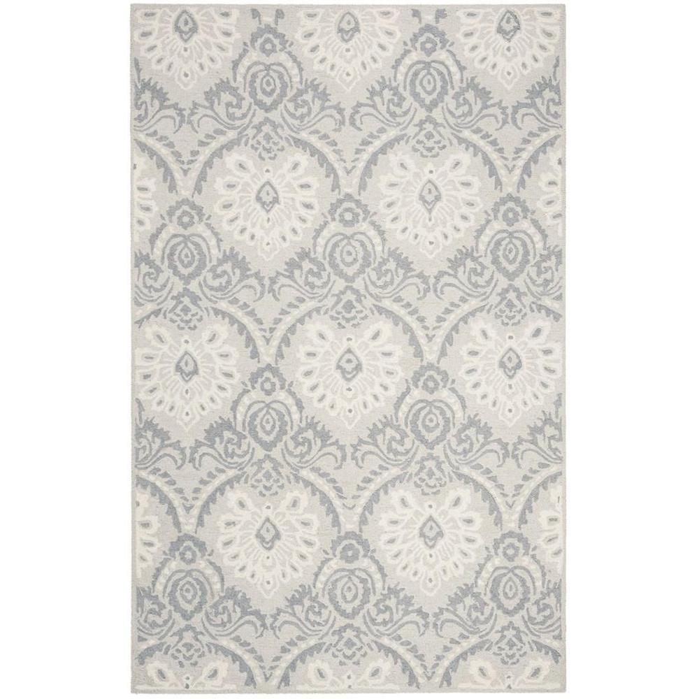 BLOSSOM, LIGHT GREY / IVORY, 5' X 8', Area Rug, BLM106A-5. Picture 1