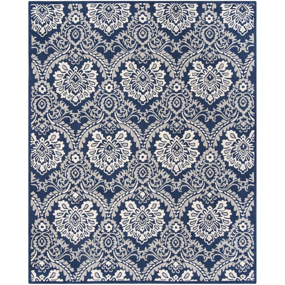 BLOSSOM, NAVY / IVORY, 8' X 10', Area Rug. Picture 1