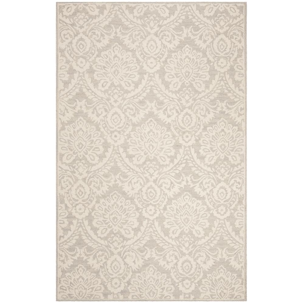 BLOSSOM, SILVER / IVORY, 5' X 8', Area Rug, BLM106G-5. Picture 1