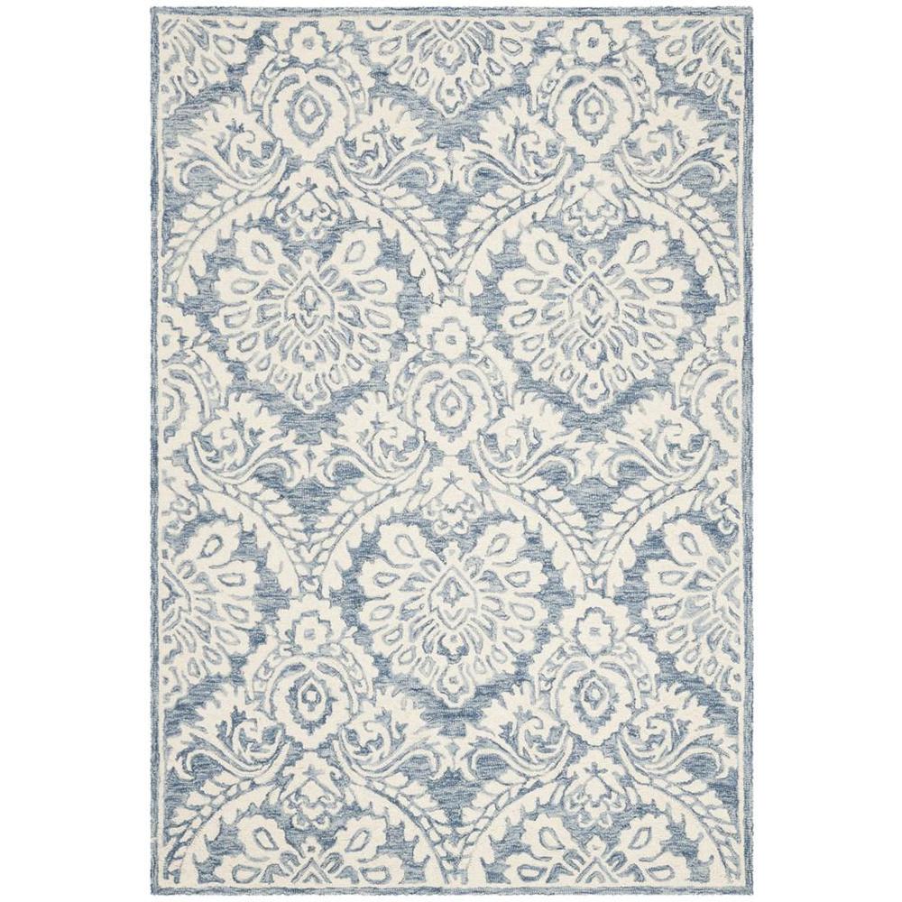 BLOSSOM, BLUE / IVORY, 4' X 6', Area Rug, BLM106M-4. Picture 1