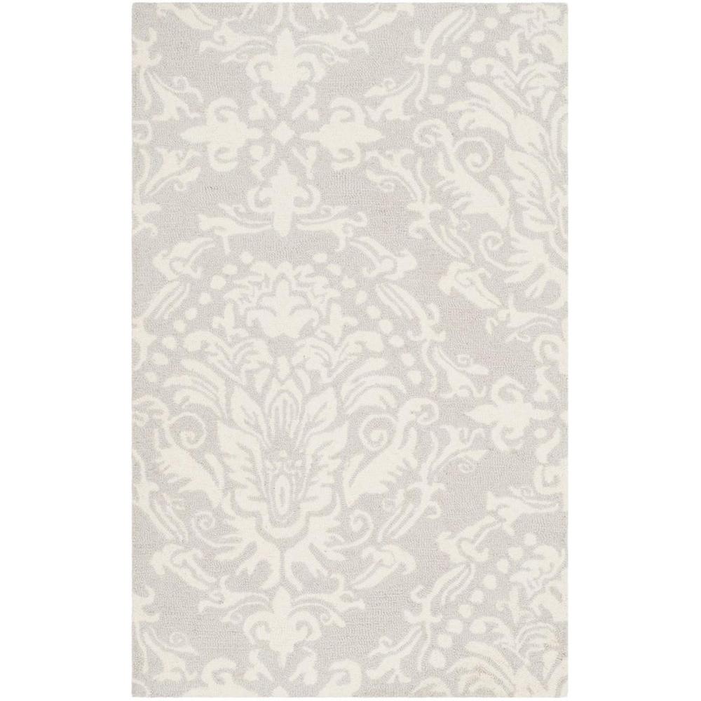 BLOSSOM, LIGHT GREY / IVORY, 2'-6" X 4', Area Rug, BLM107A-24. Picture 1