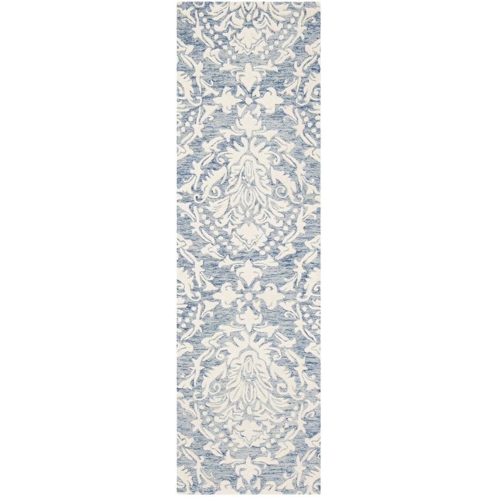 BLOSSOM, BLUE / IVORY, 2'-3" X 8', Area Rug, BLM107B-28. Picture 1