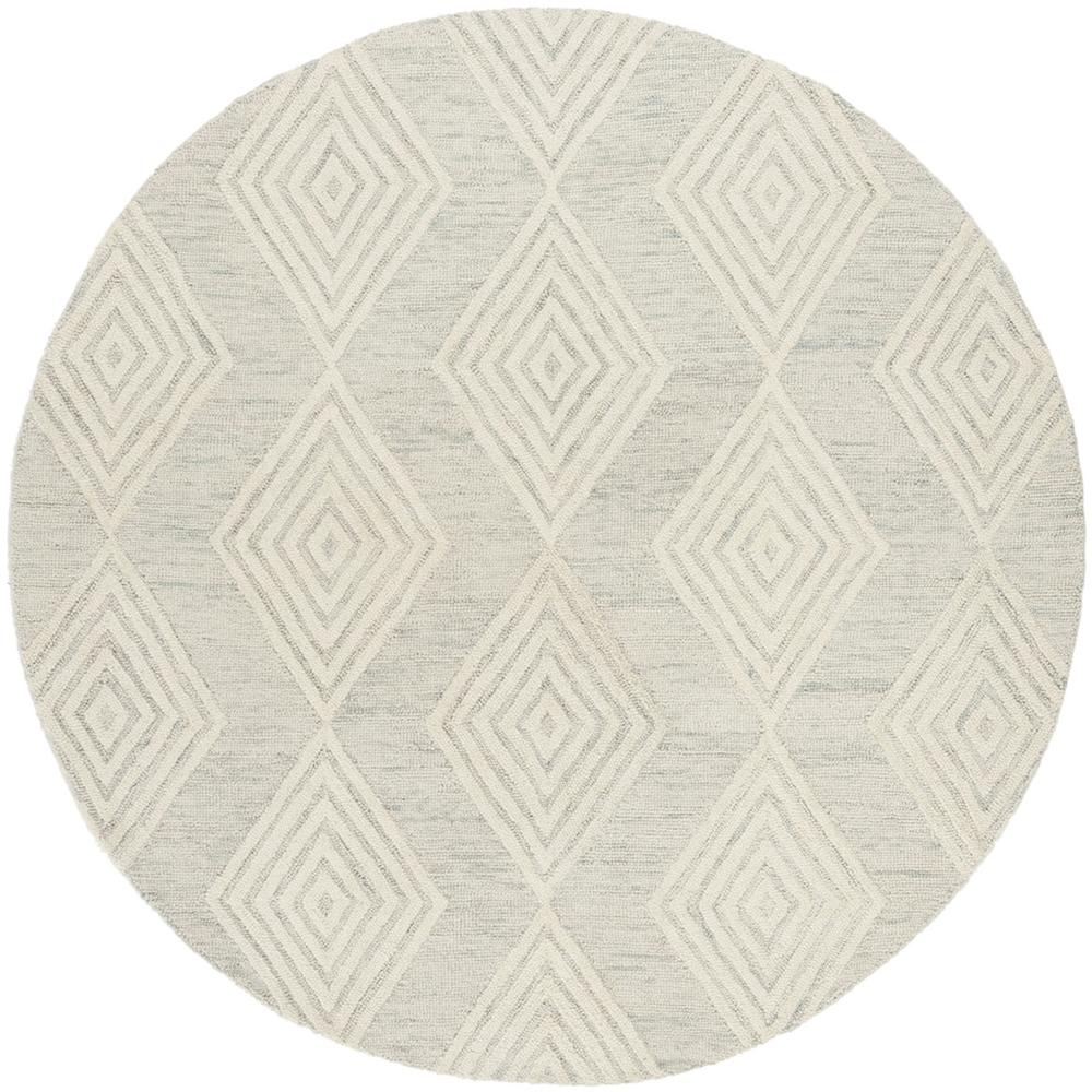 BLOSSOM, SILVER / IVORY, 6' X 6' Round, Area Rug, BLM111G-6R. The main picture.