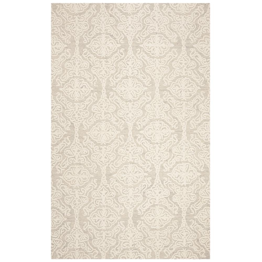 BLOSSOM, SILVER / IVORY, 5' X 8', Area Rug, BLM112G-5. Picture 1