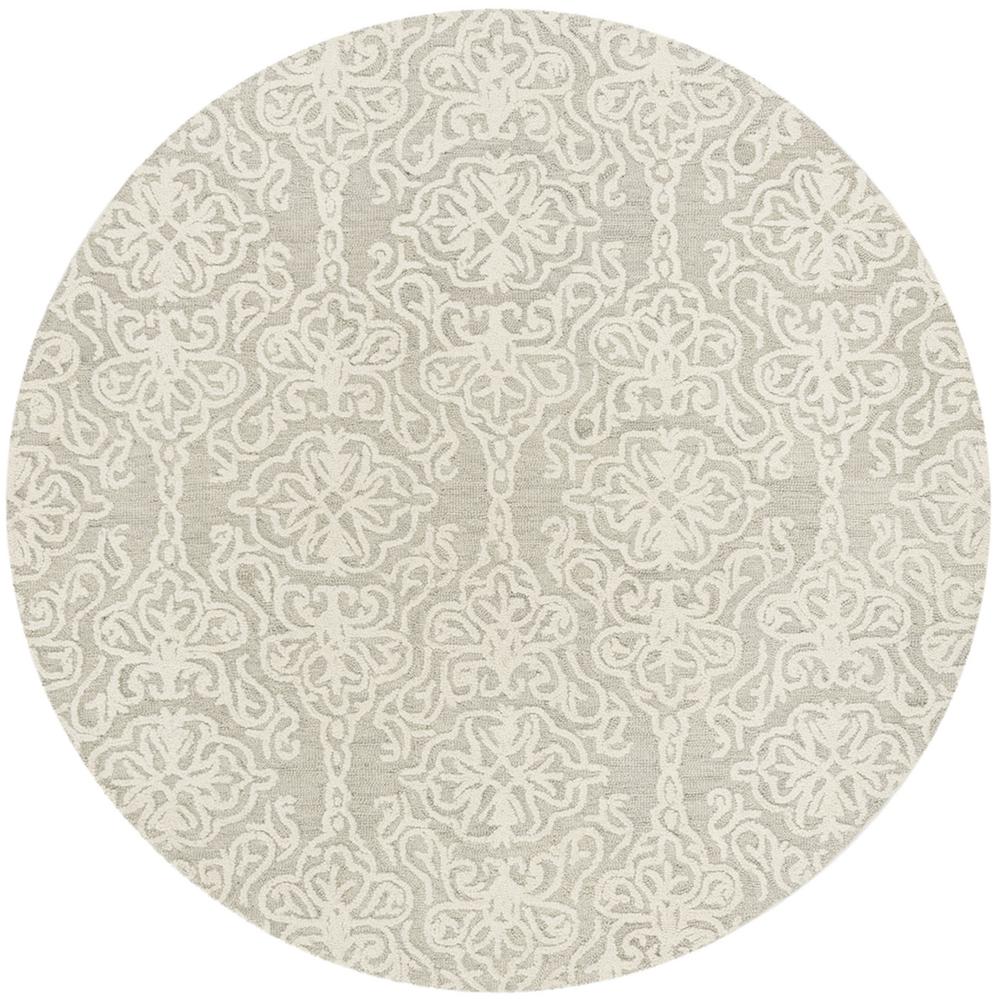 BLOSSOM, SILVER / IVORY, 6' X 6' Round, Area Rug, BLM112G-6R. Picture 1