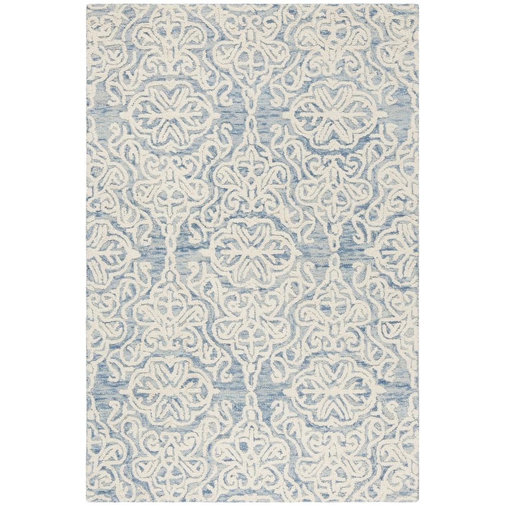 BLOSSOM, BLUE / IVORY, 4' X 6', Area Rug, BLM112M-4. Picture 1