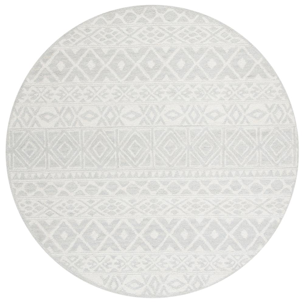 BLOSSOM, SILVER / IVORY, 6' X 6' Round, Area Rug, BLM113G-6R. Picture 2