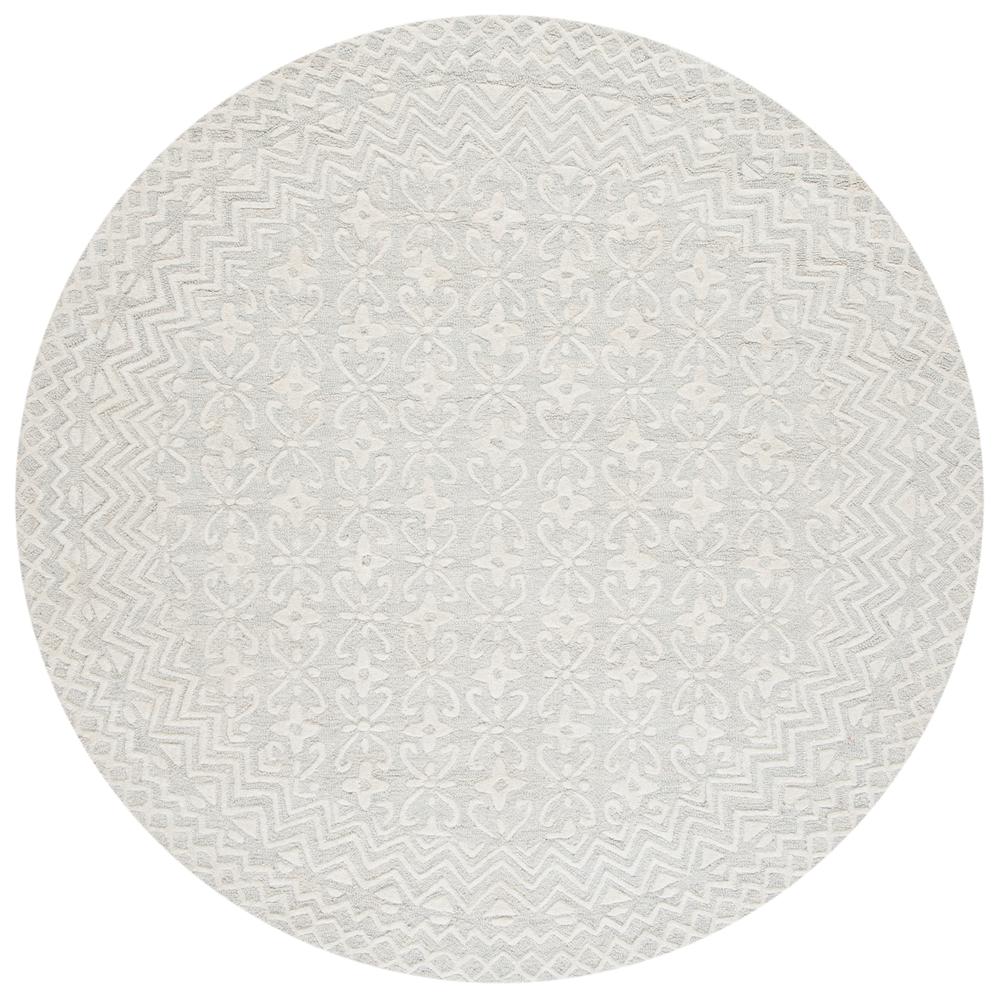 BLOSSOM, GREY / IVORY, 6' X 6' Round, Area Rug, BLM114F-6R. Picture 1