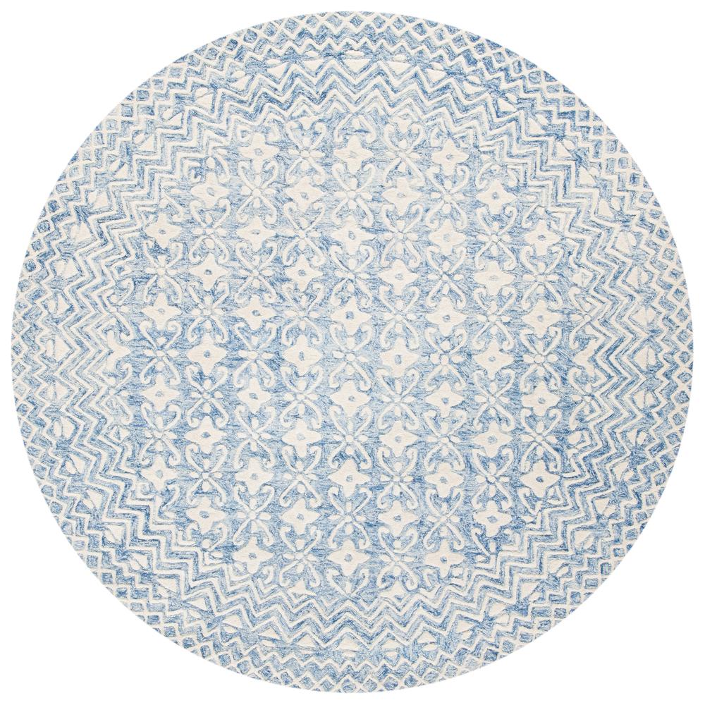 BLOSSOM, BLUE / IVORY, 6' X 6' Round, Area Rug, BLM114M-6R. Picture 1