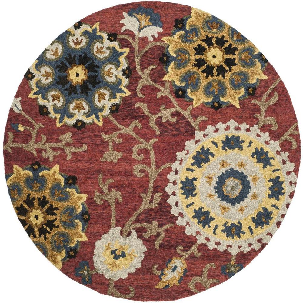 BLOSSOM, RED / MULTI, 6' X 6' Round, Area Rug. Picture 1