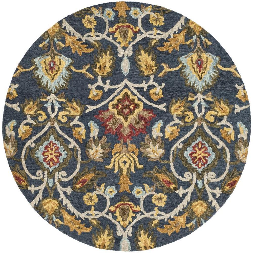 BLOSSOM, NAVY / MULTI, 6' X 6' Round, Area Rug, BLM402A-6R. Picture 1