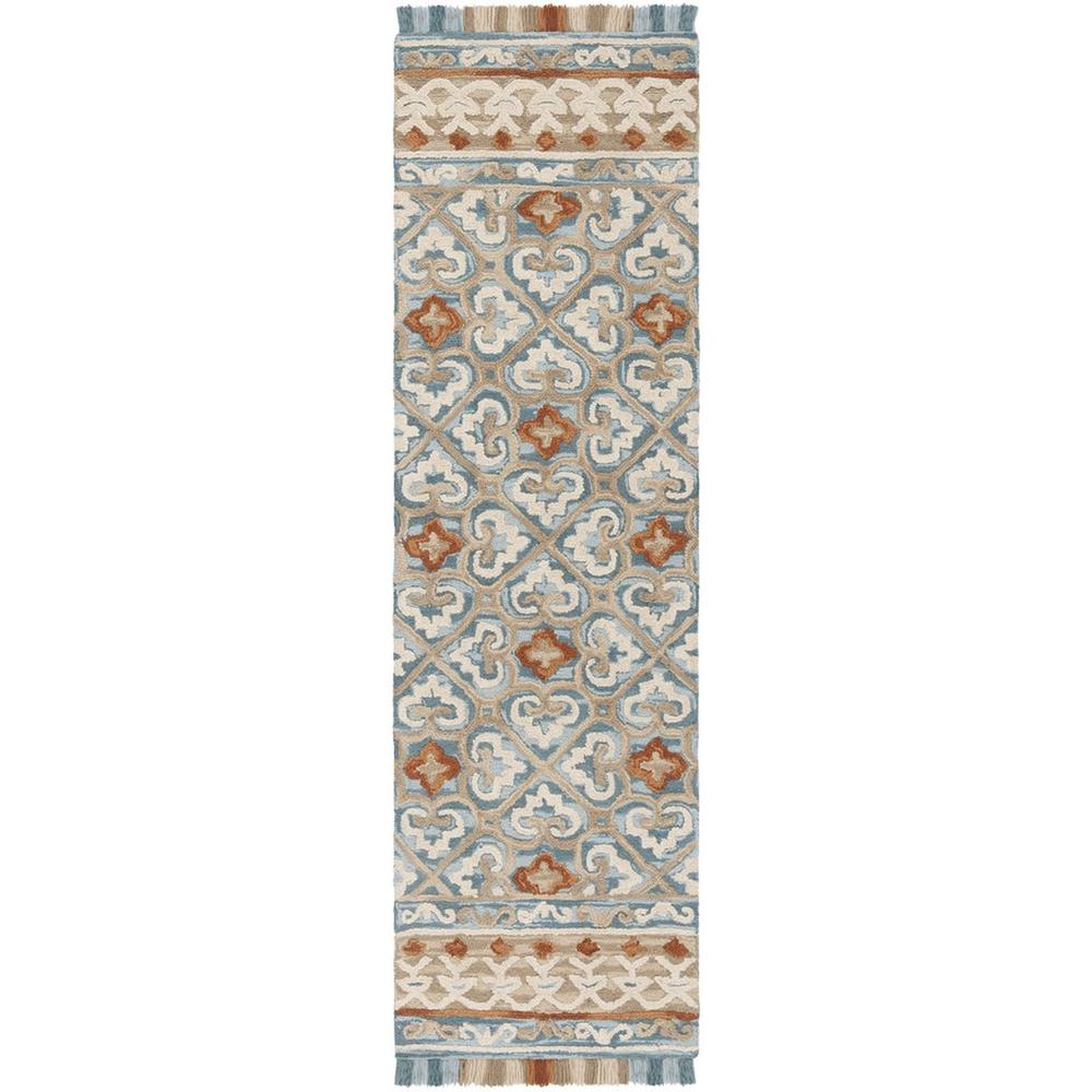 BLOSSOM, IVORY / BLUE, 2'-3" X 8', Area Rug, BLM420B-28. Picture 1
